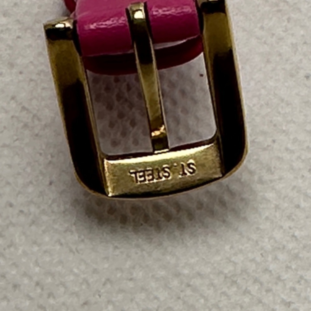 Kate Spade Park Row Watch Gold-tone Case Mother of Pearl Dial Pink Leather Band - Picture 5 of 10